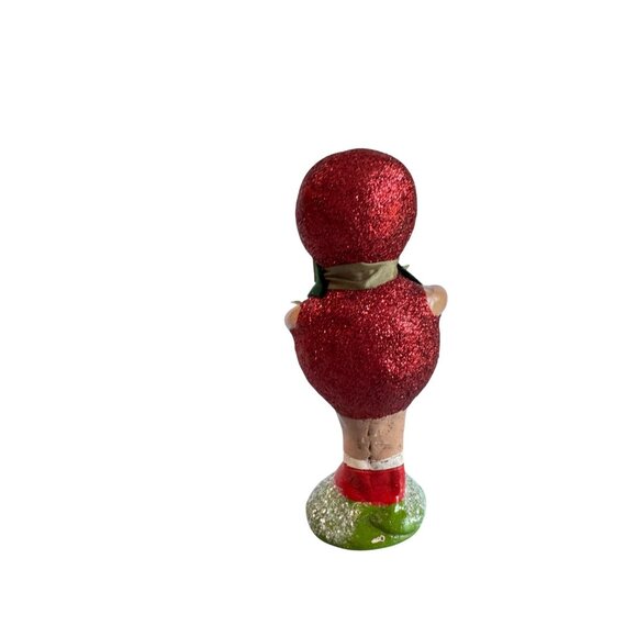 2004 Penny Mcallister Paper Mache Girl with Muff Christmas Figurine Folk Art - Picture 4 of 6